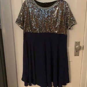 Navy sequence dress 3x.